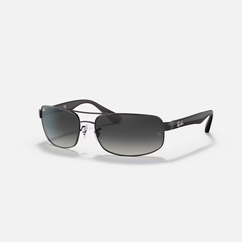 RAYBAN Sunglasses RB 3445 Matte Black Light Grey Gradient Dark NIB